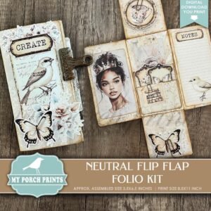 Neutral Flip Flap Folio Kit Junk Journal