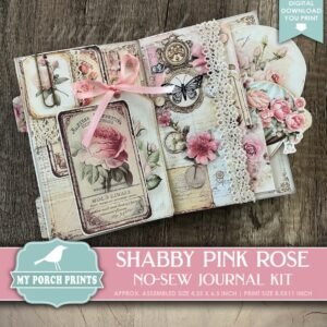 Shabby Pink Rose No-Sew Junk Journal Kit